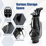 GYMAX Complete Golf Club Set for Men, 14 PCS Right Hand Golf Clubs Set Includes #1 Driver & #3 Fairway & #4 Hybrid & #6/#7/#8/#9/#P Irons, Putter & Head Covers, Men’s Golf Clubs Set (Grey)
