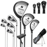 GYMAX Complete Golf Club Set for Men, 14 PCS Right Hand Golf Clubs Set Includes #1 Driver & #3 Fairway & #4 Hybrid & #6/#7/#8/#9/#P Irons, Putter & Head Covers, Men’s Golf Clubs Set (Grey)