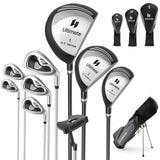 GYMAX Complete Golf Club Set for Men, 14 PCS Right Hand Golf Clubs Set Includes #1 Driver & #3 Fairway & #4 Hybrid & #6/#7/#8/#9/#P Irons, Putter & Head Covers, Men’s Golf Clubs Set (Grey)
