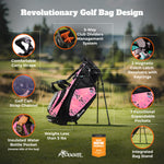 Frogger Function Golf Bag for Men and Women with Stand | Ultra Lightweight Golf Club Bags with 7 Spacious Pockets, 2 Integrated Latch-it Receivers and Ergonomic Dual Shoulder Straps