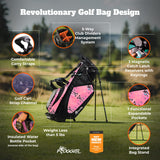 Frogger Function Golf Bag for Men and Women with Stand | Ultra Lightweight Golf Club Bags with 7 Spacious Pockets, 2 Integrated Latch-it Receivers and Ergonomic Dual Shoulder Straps