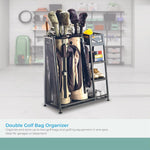 Suncast Rack - Golf Equipment Organizer Storage - Store Golf Bags, Clubs, and Accessories - Perfect for Garage, Shed, Basement
