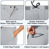 JWM Men's Stretch Golf Joggers Pants with Belt Loops - Slim Fit Tapered Ankle Casual Work Athletic Dress Jogger Zipper Pocket Light Grey