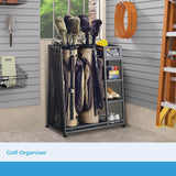 Suncast Rack - Golf Equipment Organizer Storage - Store Golf Bags, Clubs, and Accessories - Perfect for Garage, Shed, Basement