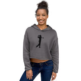 LADIES BLACK GOLF CLUB Crop Hoodie