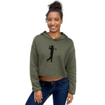 LADIES BLACK GOLF CLUB Crop Hoodie