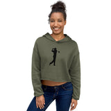 LADIES BLACK GOLF CLUB Crop Hoodie