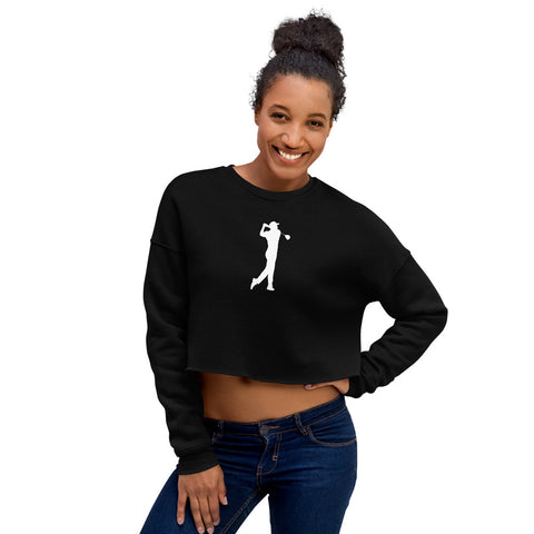 LADIES BLACK GOLF CLUB Crop Sweatshirt