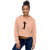 LADIES BLACK GOLF CLUB Crop Hoodie